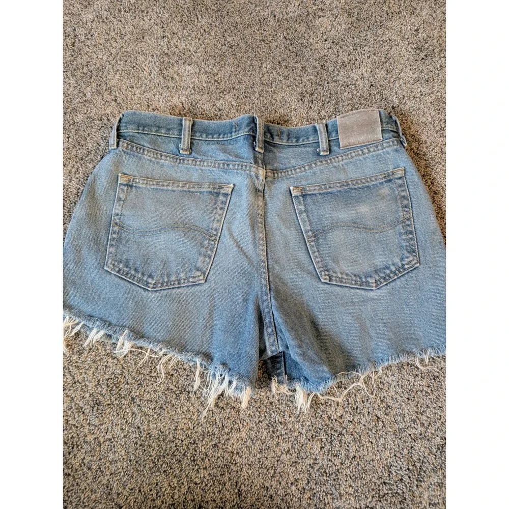 Lee Vintage Regular Fit Denim Cutoff Shorts Light Wash High Rise Blue 36 Waist - Picture 5 of 6